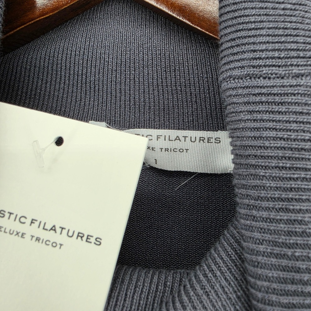 Majestic Filatures Gray Organic Cotton Turtleneck Sweater F 1 US XS Quiet Luxury - Picture 5 of 7